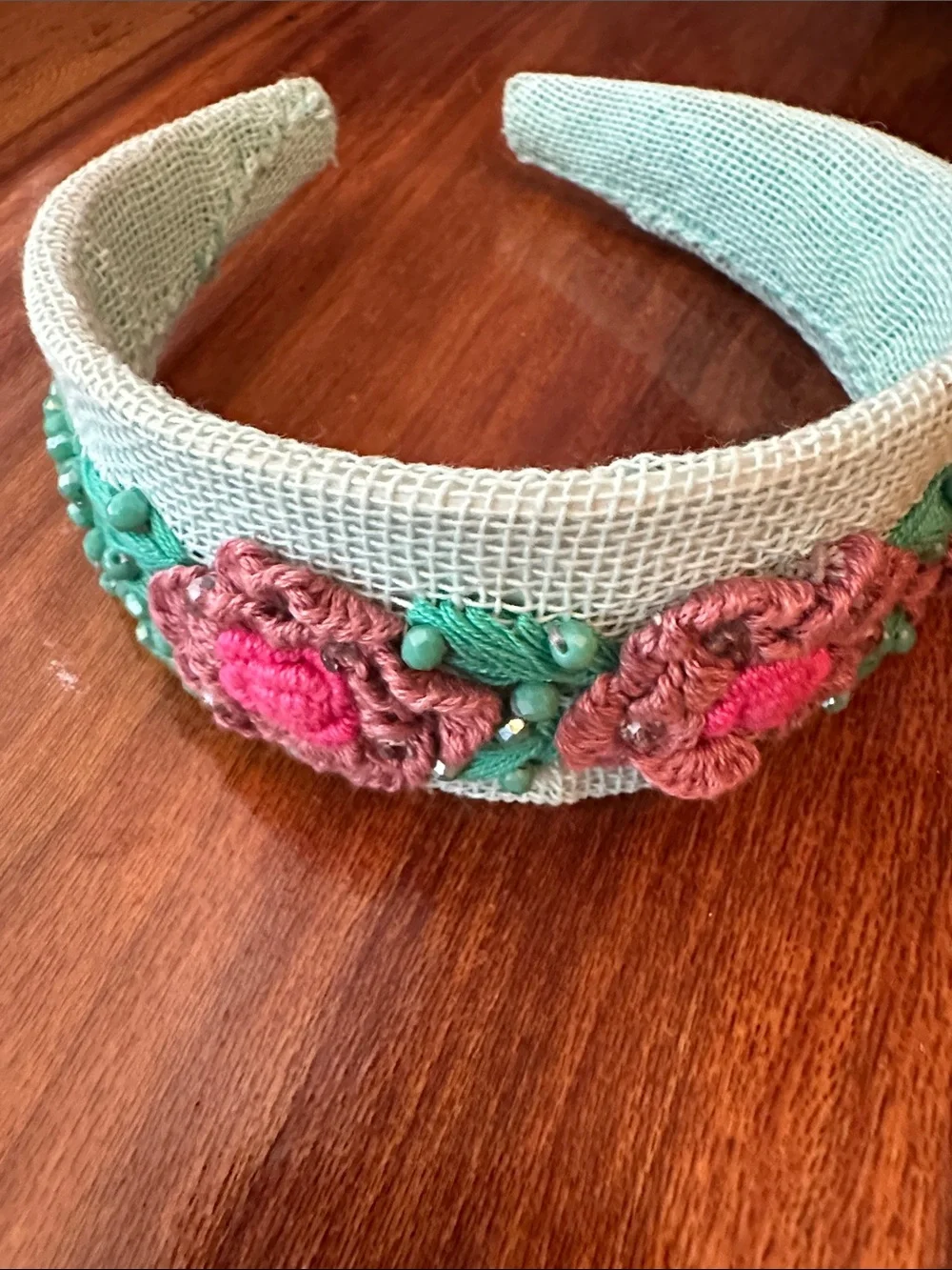 1-2 years old baby Floral  hand Embroidered Tiara
